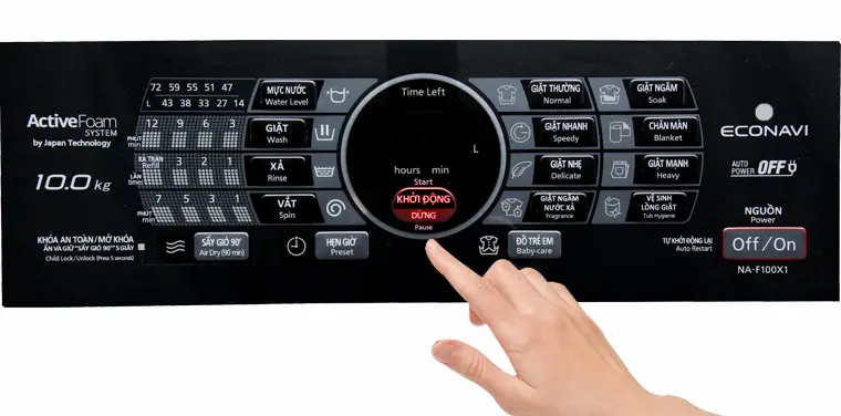 chế độ vệ sinh máy giặt panasonic