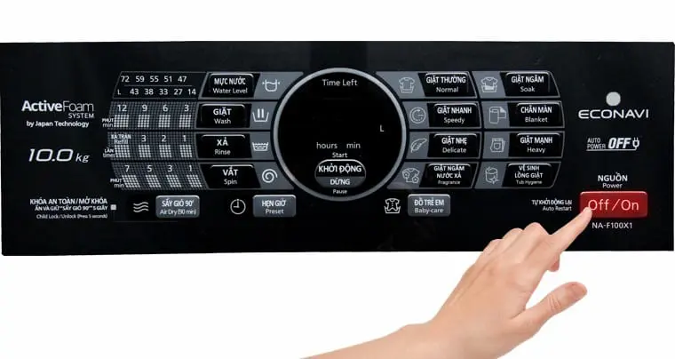 chế độ vệ sinh máy giặt panasonic