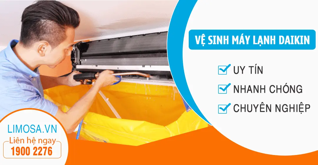 Dịch vụ vệ sinh máy lạnh Daikin Công ty sửa chữa điện lạnh Limosa