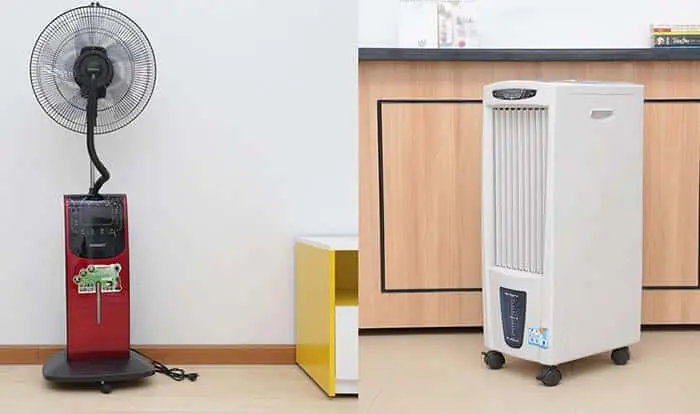 Sử dụng máy lạnh kết hợp với quạt gió hoặc chậu nước mát giúp làm lạnh phòng nhanh hơn