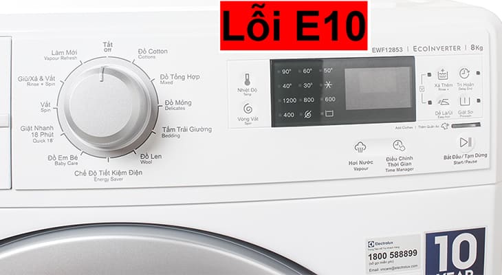 dấu hiệu máy giặt electrolux lỗi e10