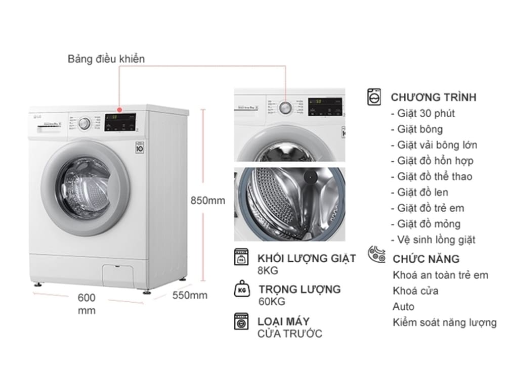 hướng dẫn sử dụng máy giặt LG nâng cấp