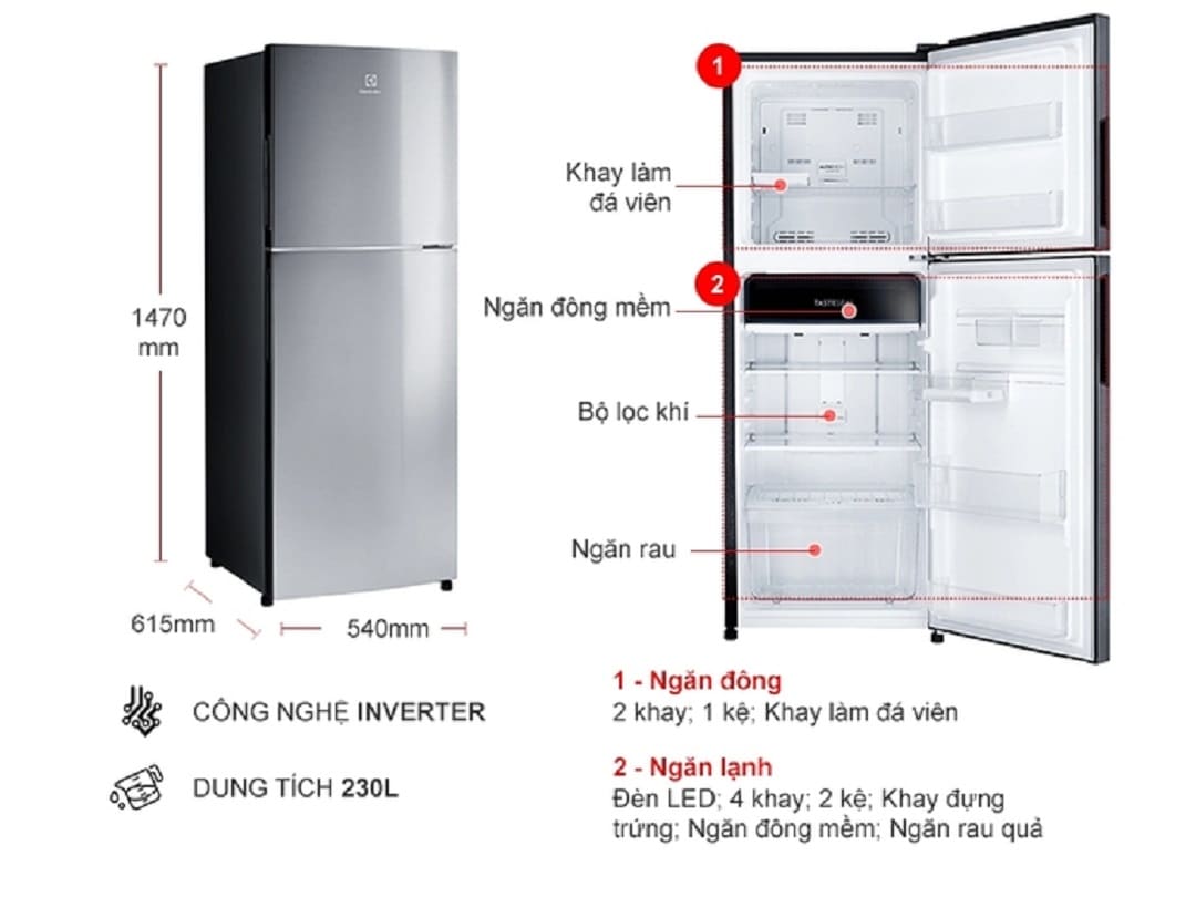 hướng dẫn cách sử dụng tủ lạnh electrolux inverter