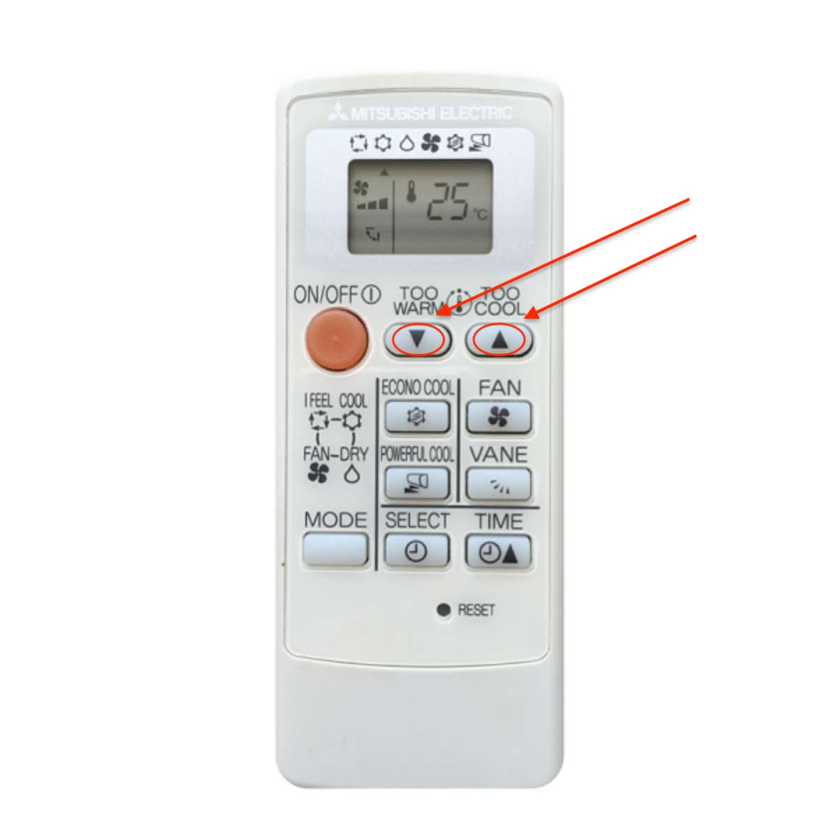 Điều khiển điều hòa Mitsubishi bị khóa