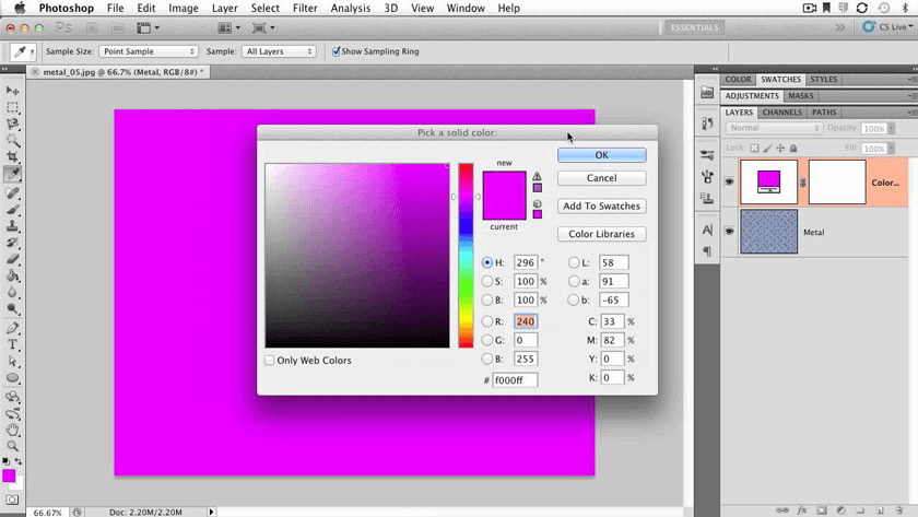 bước 3 cách đổi màu cho nền trong photoshop