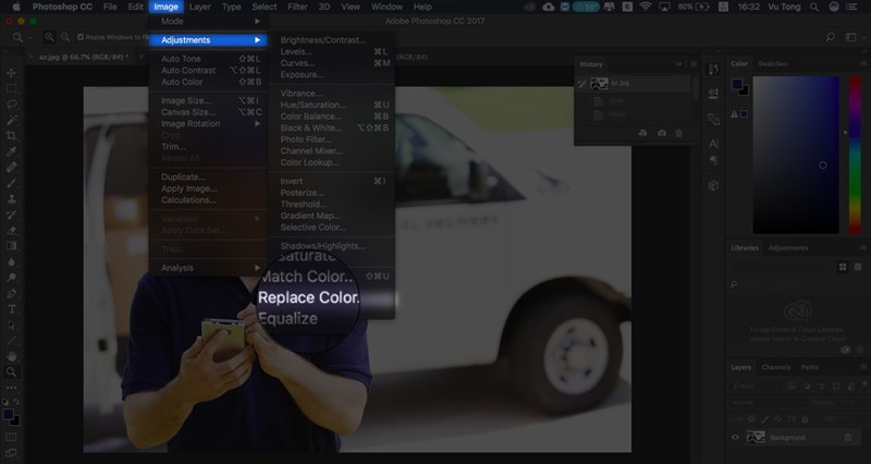 bước 3 cách đổi màu trong photoshop