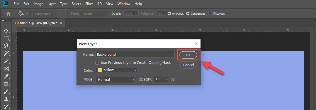 bước 3 đổi phông nền trục tiếp trong photoshop