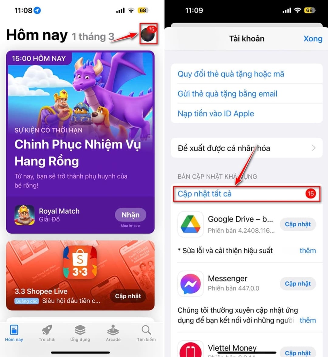 Cập nhật phiên bản mới