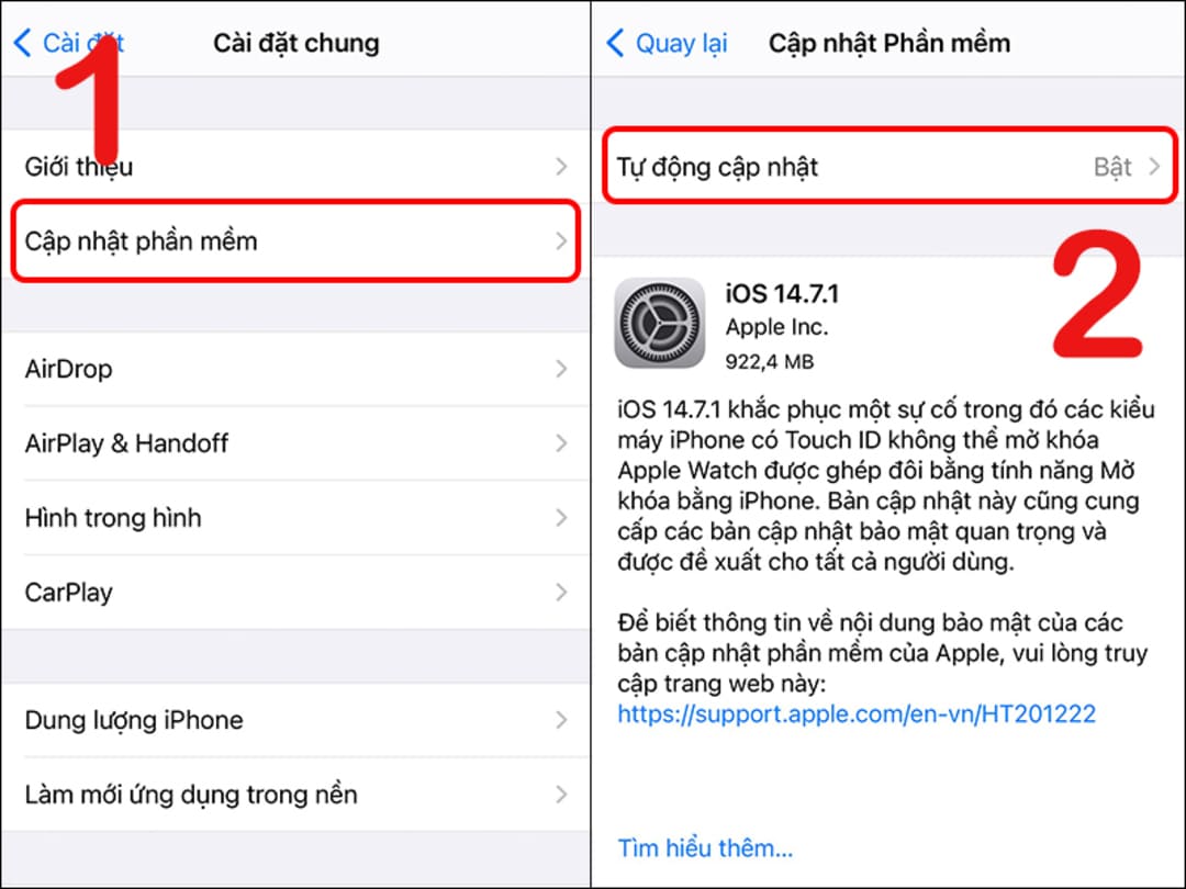 Kiểm tra cập nhật phần mềm