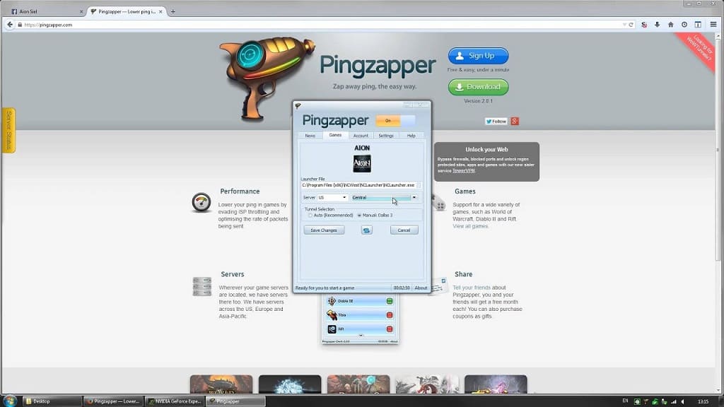 Phần mềm giảm Ping Pingzapper cho game nước ngoài