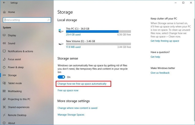 cách giải phóng dung lượng máy tính win 10
