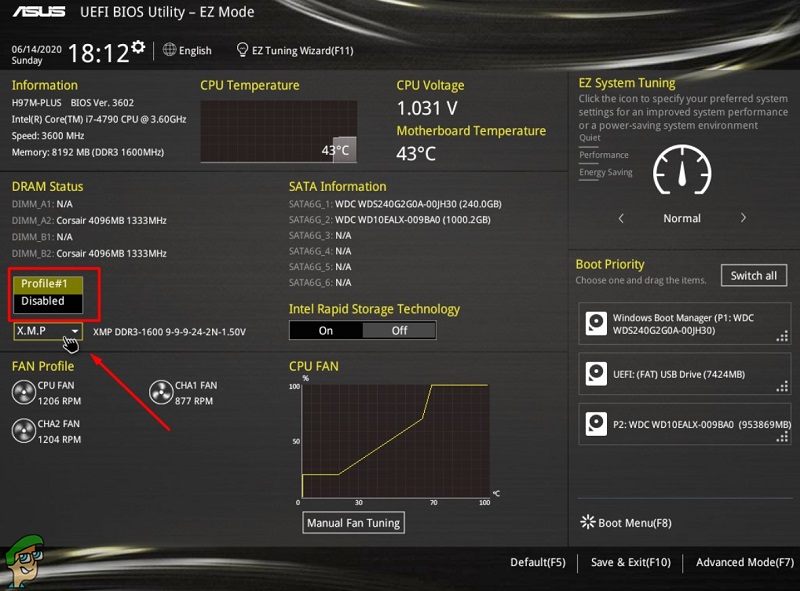 bật xmp trong bios