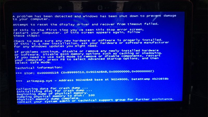 laptop bị màn hình xanh