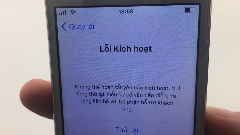không thể kích hoạt điện thoại iphone