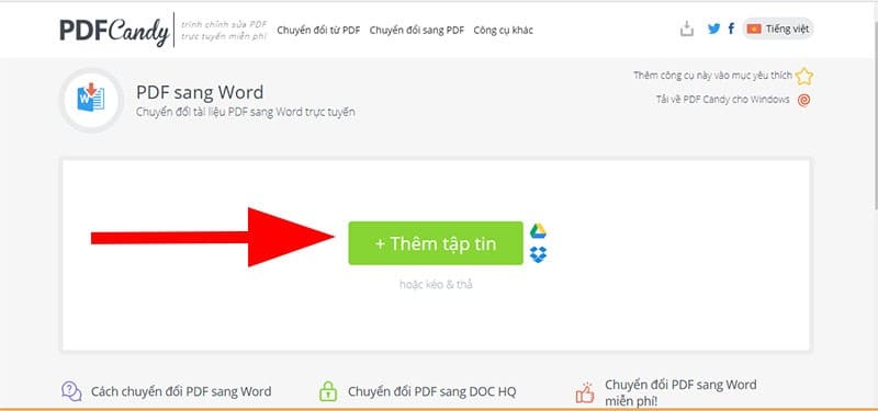 pdf sang word bằng candy