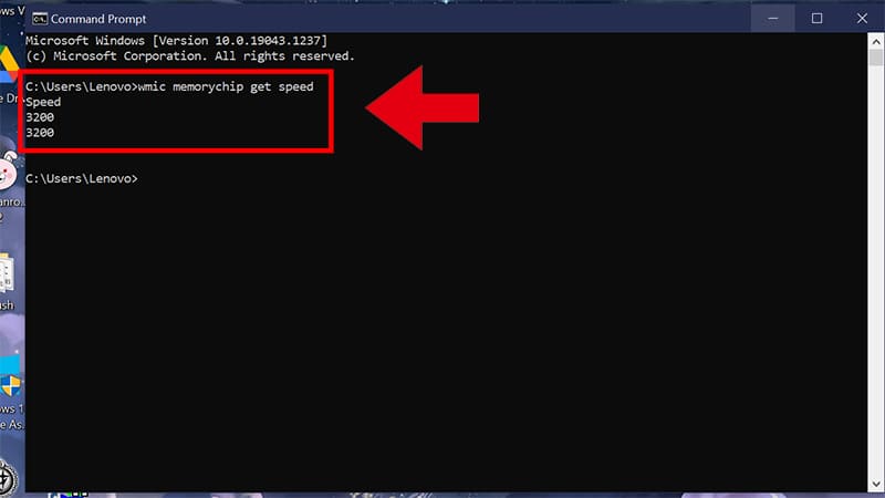 xem bus ram command prompt