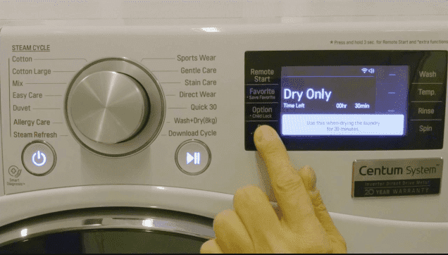 chức năng sấy của máy giặt
