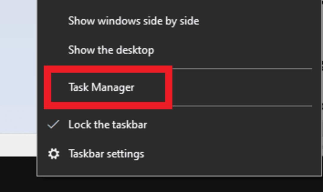Chọn task manager