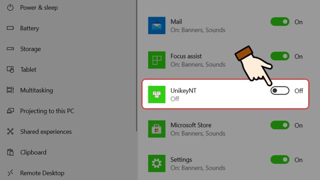 Tìm Unikey và chuyển thành On