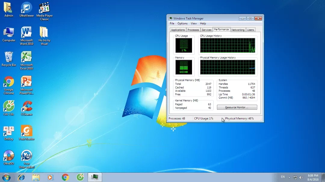 Win 7 32bit nhận tối đa bao nhiêu