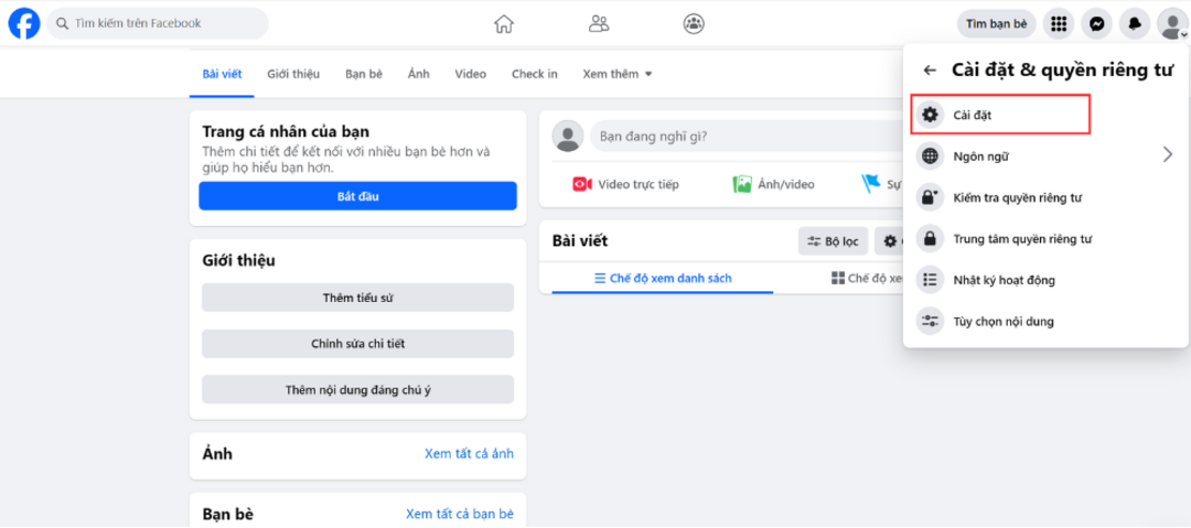 Cách thêm số điện thoại vào Facebook trên máy tính