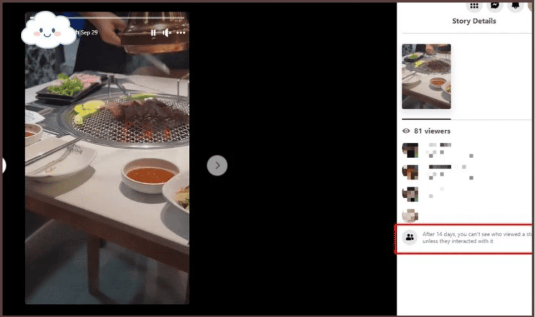 Cách xem danh sách người xem story facebook