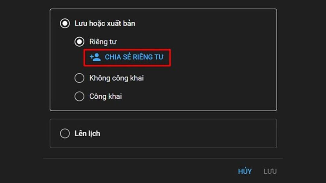 Cài đặt quyền riêng tư cho video