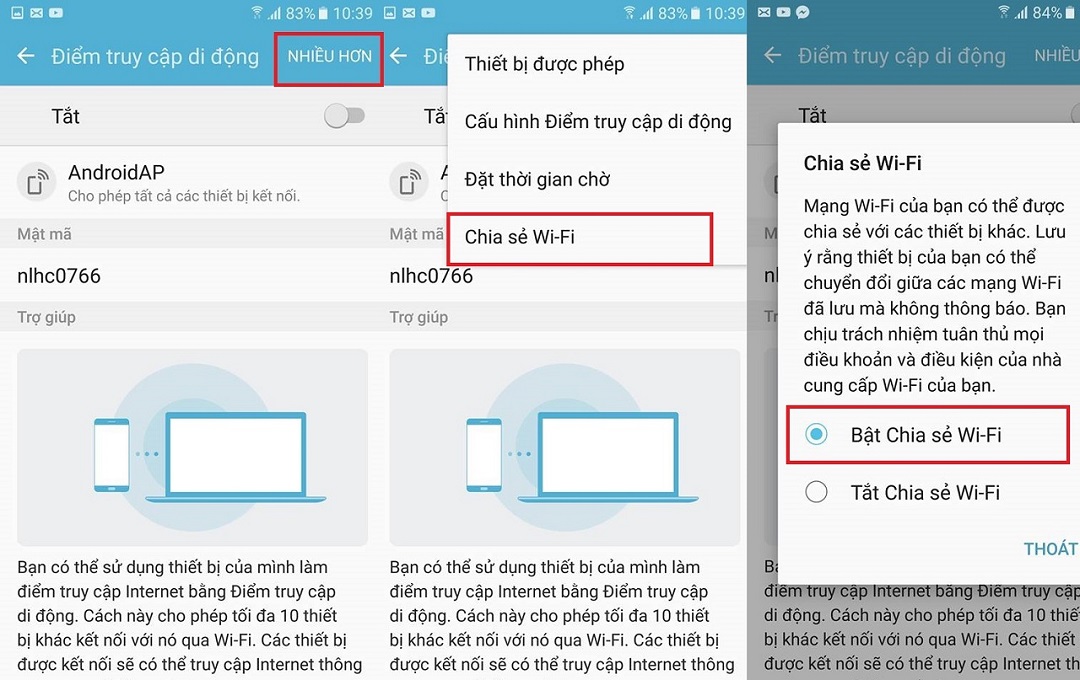 Cách chia sẻ wifi trên samsung