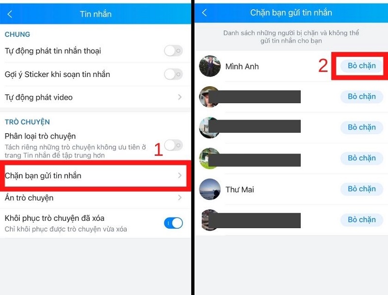 hướng dẫn cách chặn tin nhắn từ người lạ trên Zalo