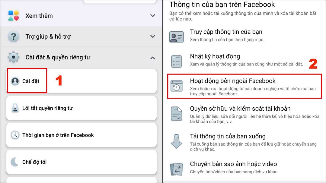 cách tắt hoạt động trên facebook
