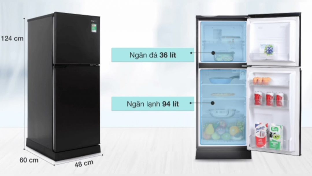 Review tủ lạnh Aqua 130 lít AQR-T150FA(BS) tốt và bền nhất của Limosa