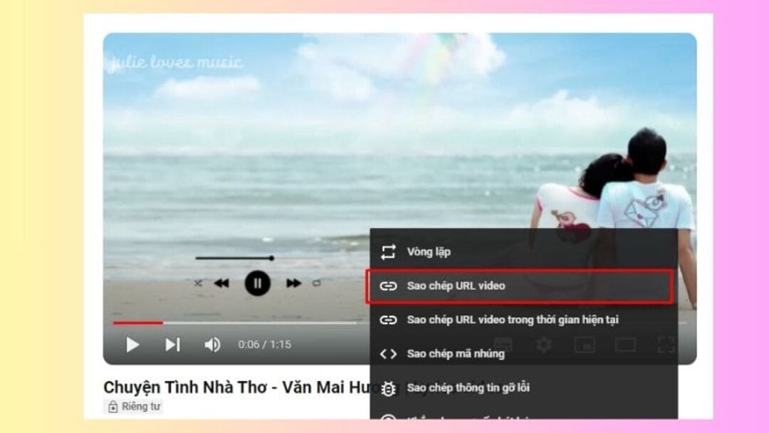 Sao chép URL gửi cho người nhận
