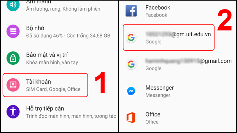 thoát tài khoản google trên điện thoại
