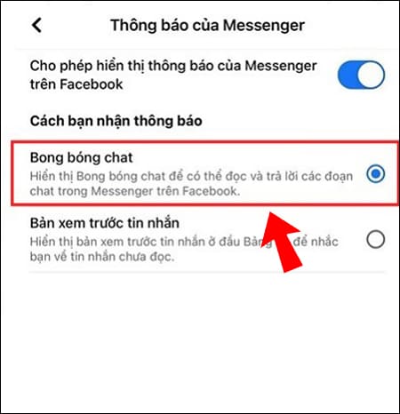 Cách mở bong bóng chat Messenger trên iPhone bước 5
