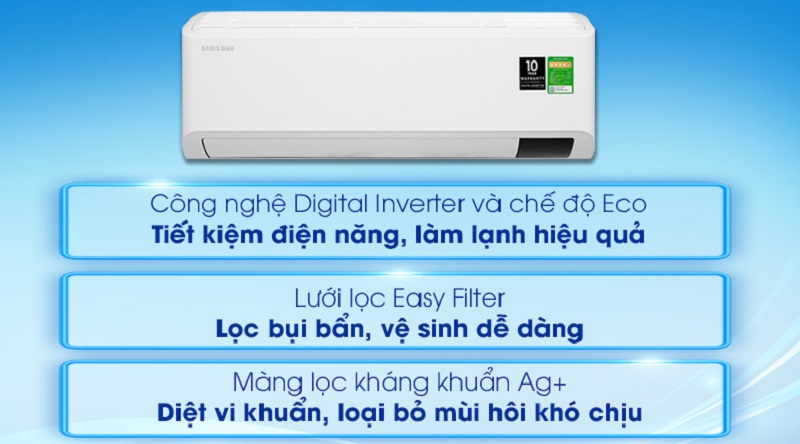 Review máy lạnh Samsung Inverter 1 HP AR10TYHYCWKNSV