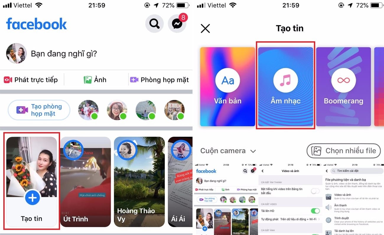 cách chèn nhạc vào story facebook