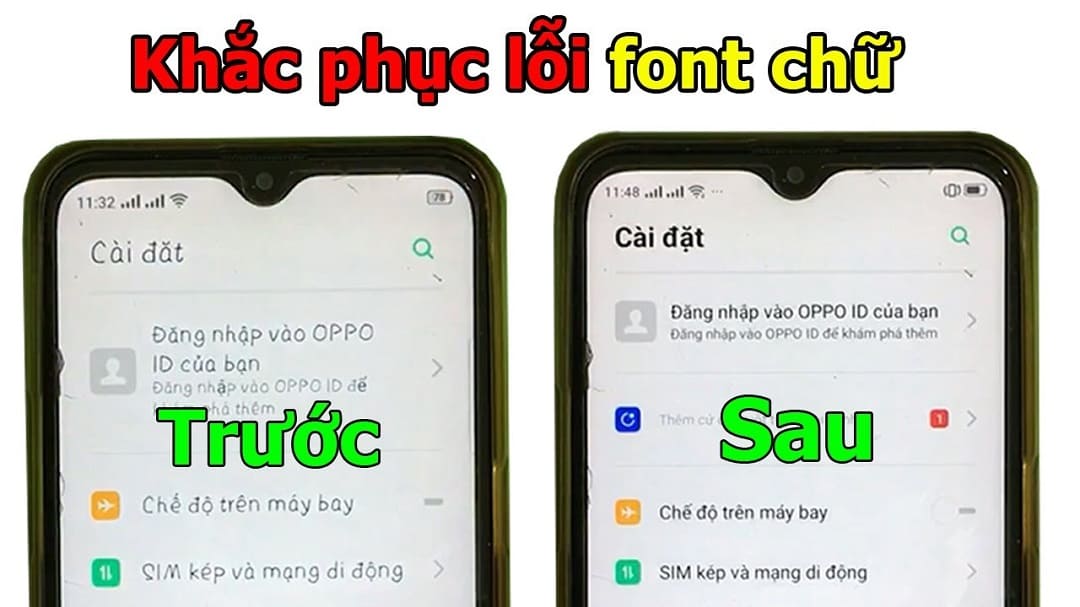 Khắc phục lỗi font chữ