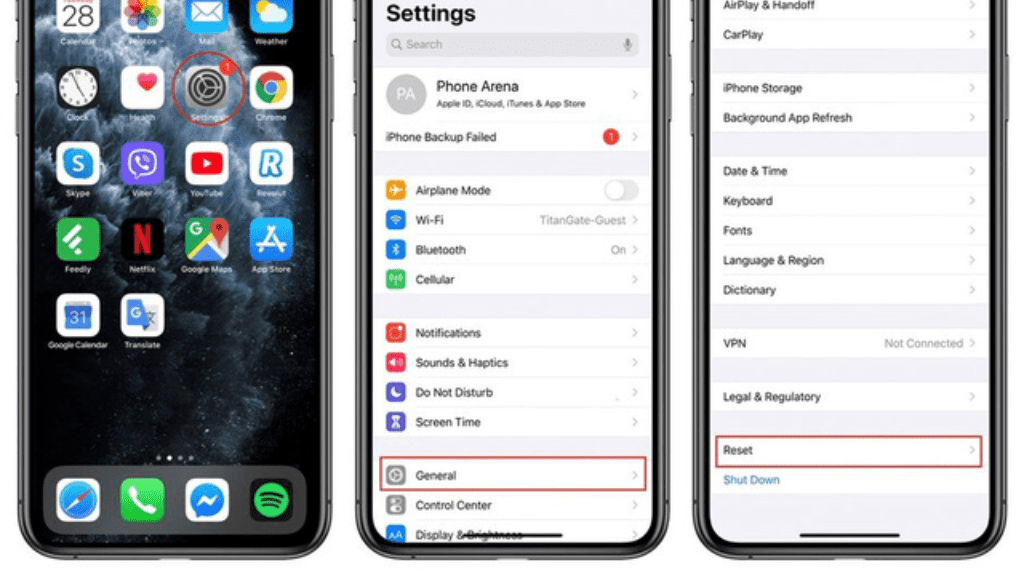 khôi phục lại cài đặt gốc trên iphone