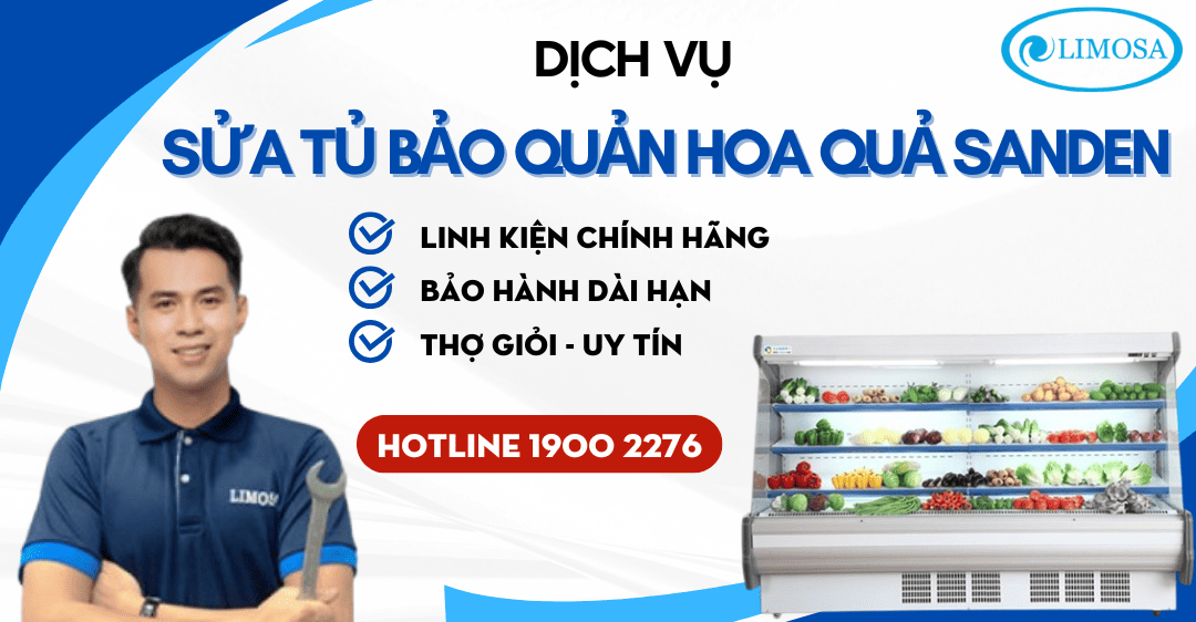 sửa tủ bảo quản hoa quả Sanden