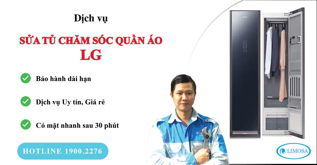 sửa tủ chăm sóc quần áo LG limosa