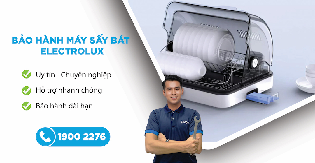 bảo hành máy sấy bát electrolux