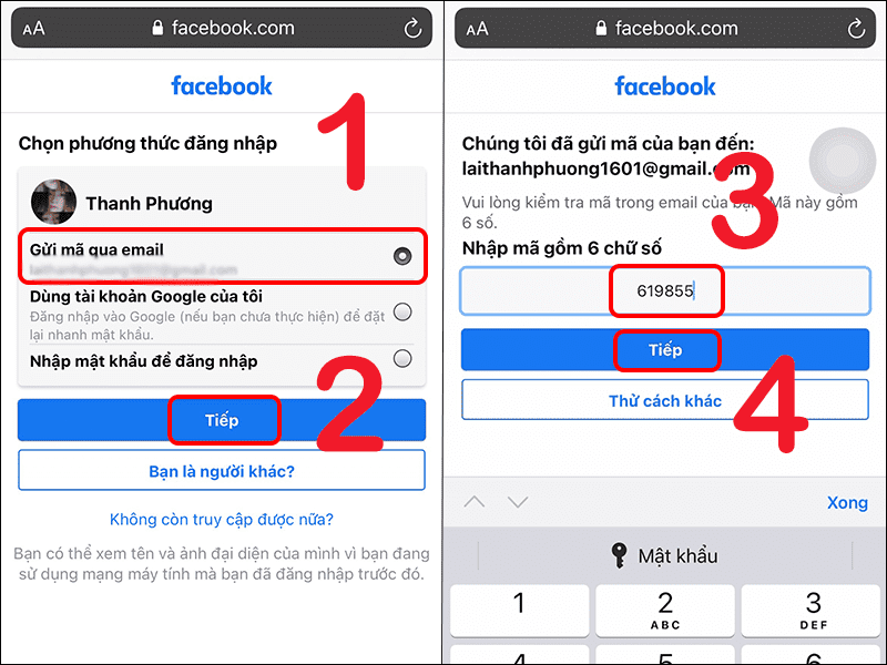 cách lấy lại mật khẩu facebook trên điện thoại iphone