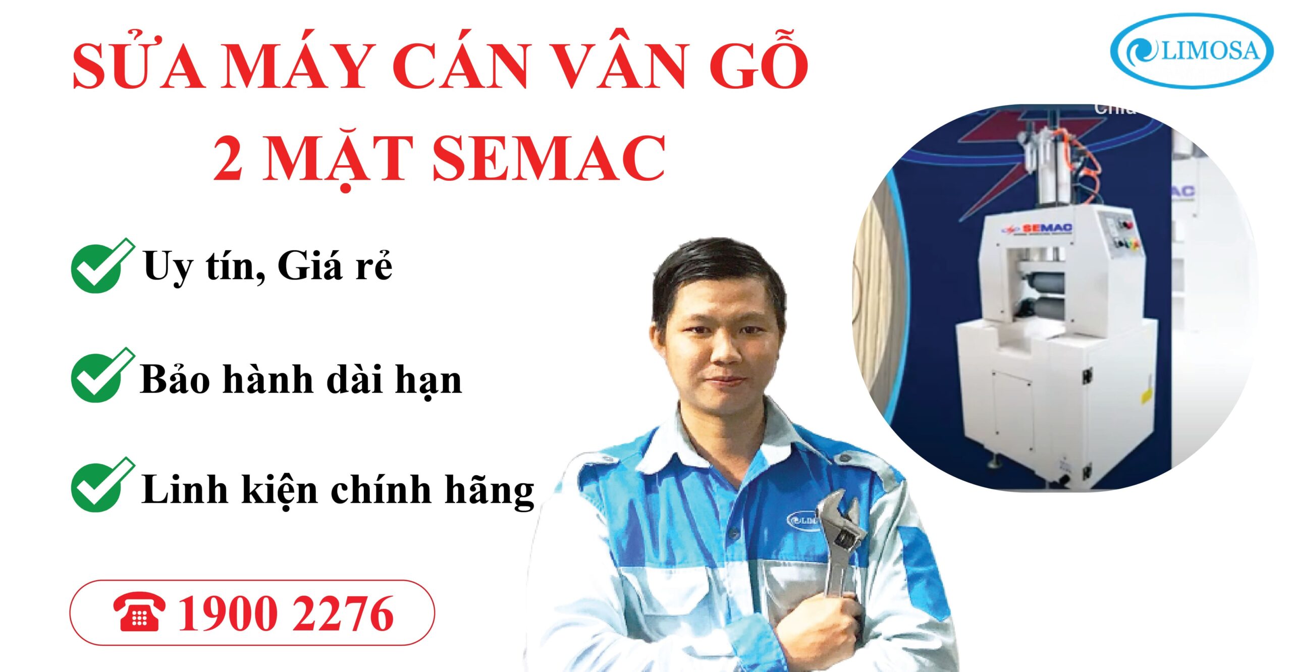 Sửa máy cán vân gỗ 2 mặt Semac
