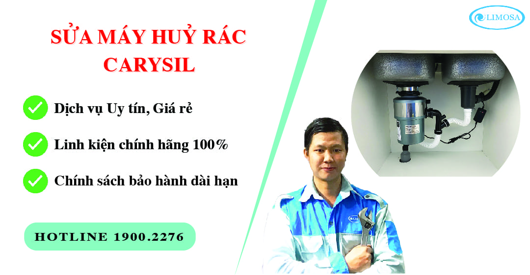 sửa máy huỷ rác carysil