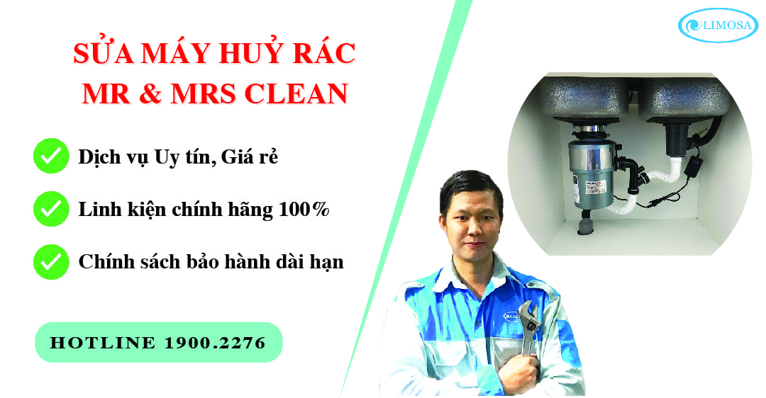 sửa máy huỷ rác mr & mrs clean
