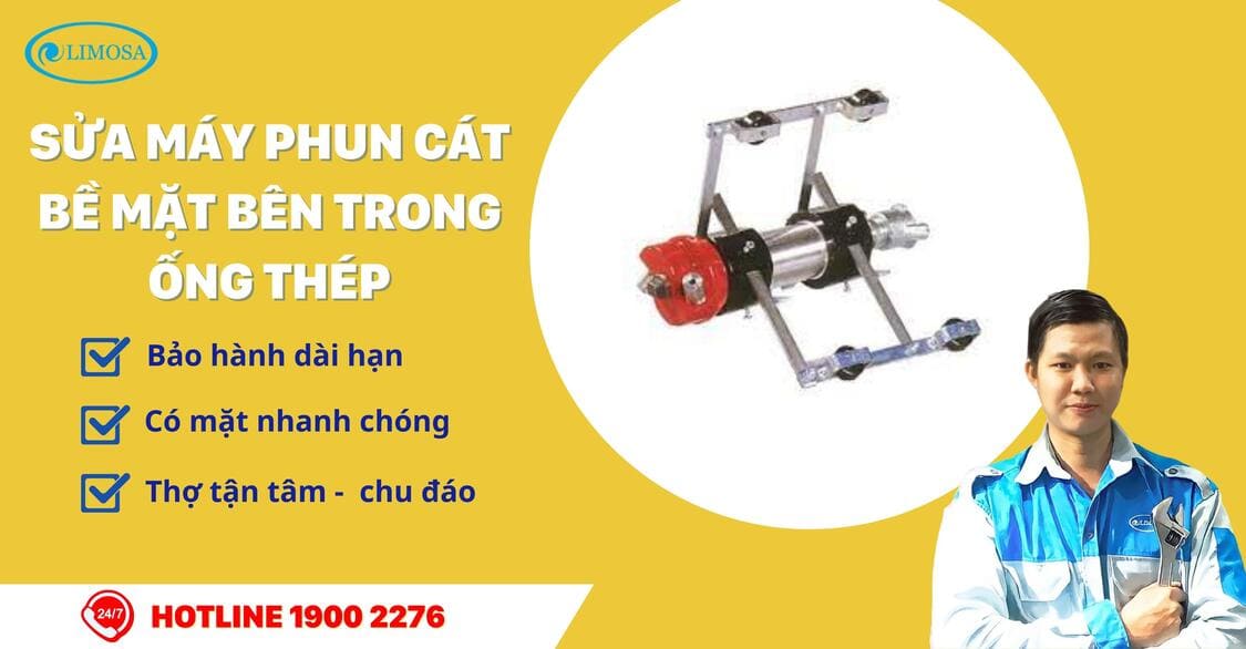sửa máy phun cát bề mặt bên trong ống thép
