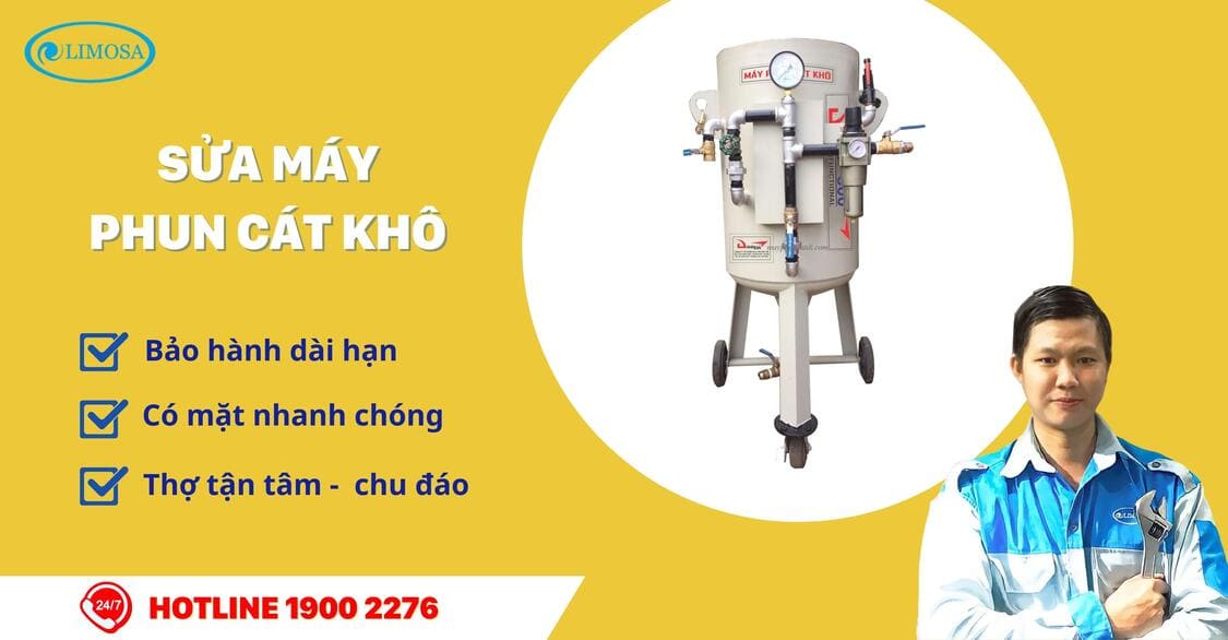 sửa máy phun cát khô