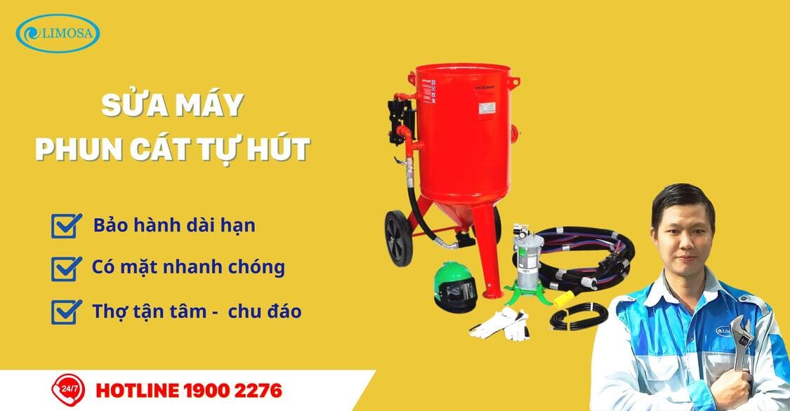 sửa máy phun cát tự hút