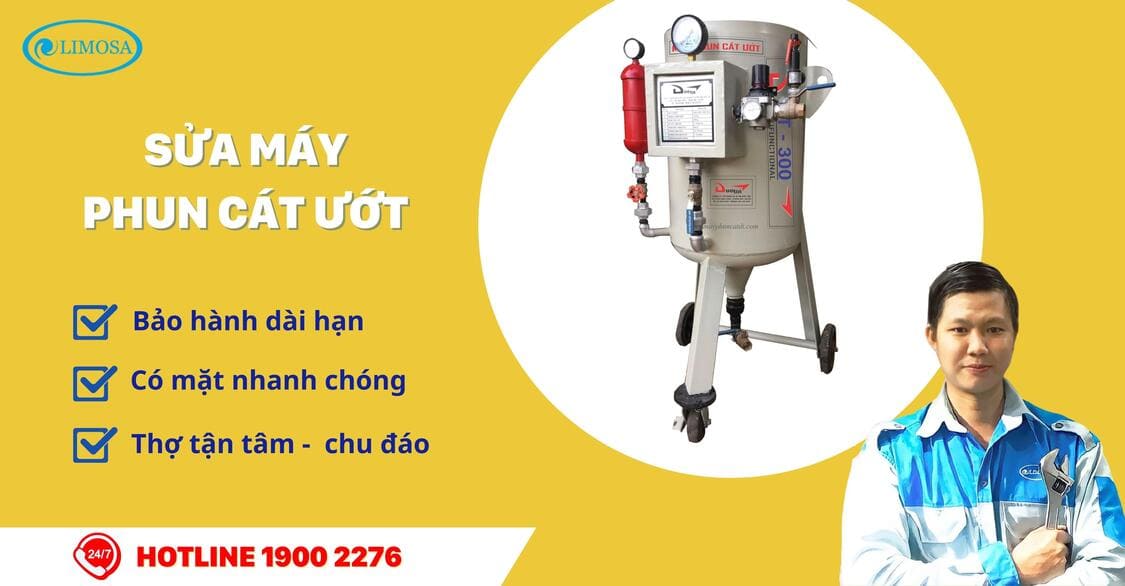 sửa máy phun cát ướt