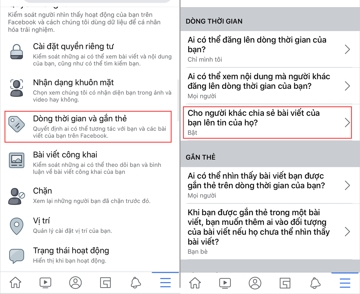 tắt chia sẻ facebook